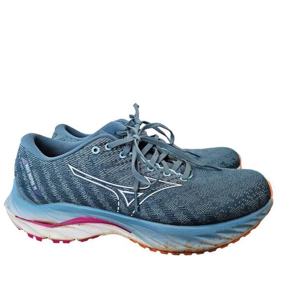 Mizuno Shoes - Mizuno Womens Wave Rider 26 Running Sneakers Womens Size 11 Blue White Cushion